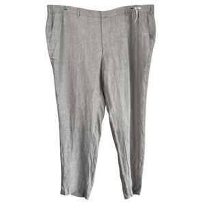 Jos A Bank 1905 Linen Slim Fit Pants Light Gray Size 48x32 Quiet Luxury‎ Wedding